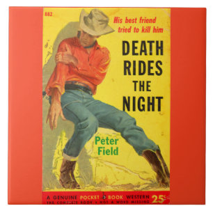 Döden Rides Night western bok täcke Kakelplatta