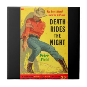 Döden Rides Night western bok täcke Kakelplatta