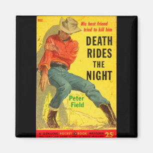 Döden Rides Night western bok täcke Magnet