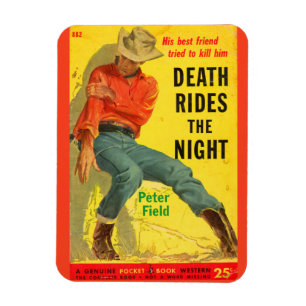 Döden Rides Night western bok täcke Magnet