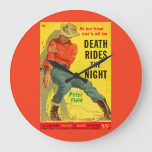 Döden Rides Night western bok täcke Stor Klocka