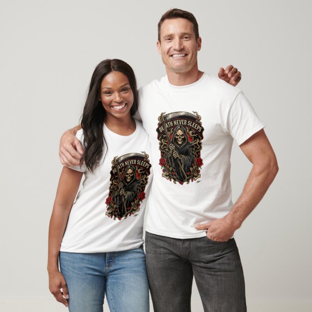 Döden sover aldrig långärmad t shirt (Unisex)