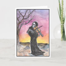 Döden spelar in Violin Greeting Card