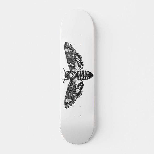 Dödens chef Hawkmoth Skateboard Goth Moth Skull (Framsida)