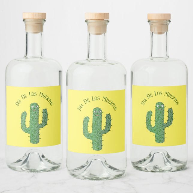 Dödens dag Lycklig Kaktus Anpassad Spritflaskor Etikett (Flaskor)