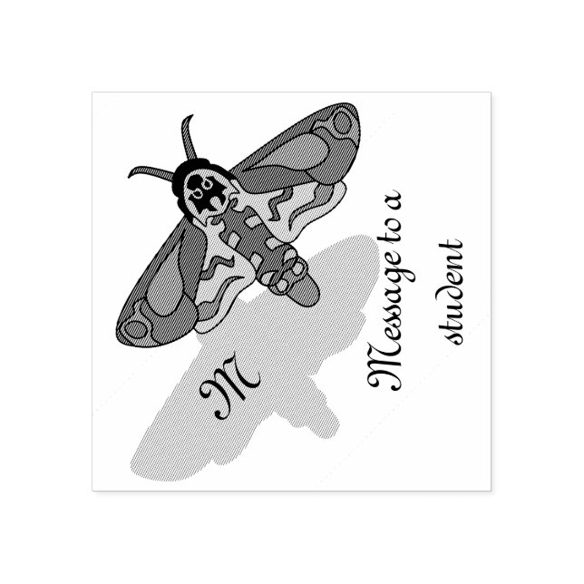 Dödens Hawk Head Monogram Stämpel (Tryck)