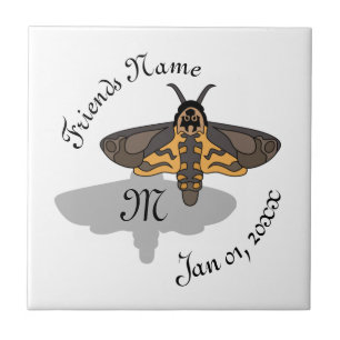 Dödens Hawk Head Moth Monogram Kakelplatta