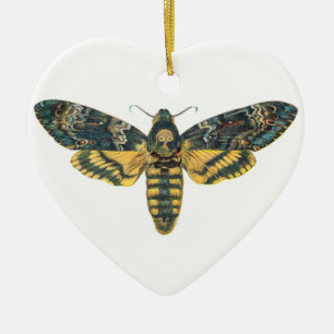 Dödens Hawk Moth, Stor Moth, Moth Print Julgransprydnad Keramik