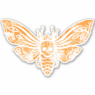 Dödens huvud Moth i Orange Klistermärken