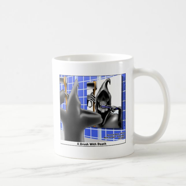 Dödens skördemanpensel med roliga döds-tees, mugga kaffemugg (Höger)