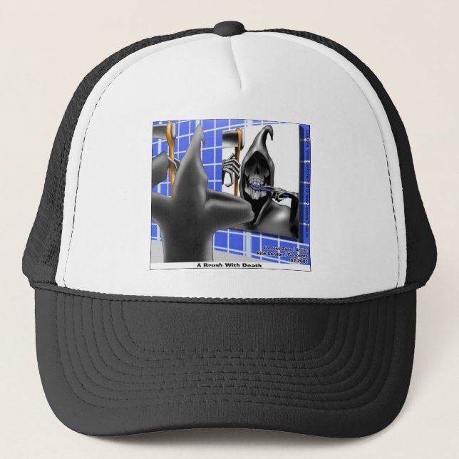 Dödens skördemanpensel med roliga döds-tees, mugga keps (Framsida)