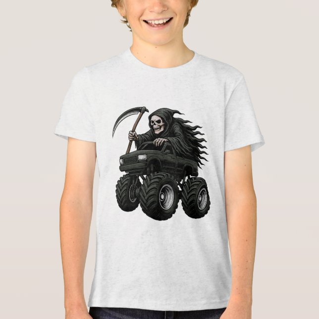 Dödens Skördemaskin Monstertruck T Shirt (Framsida)