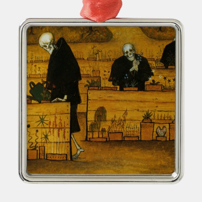 Dödens trädgård (av Hugo Simberg) Julgransprydnad Metall (Framsidan)