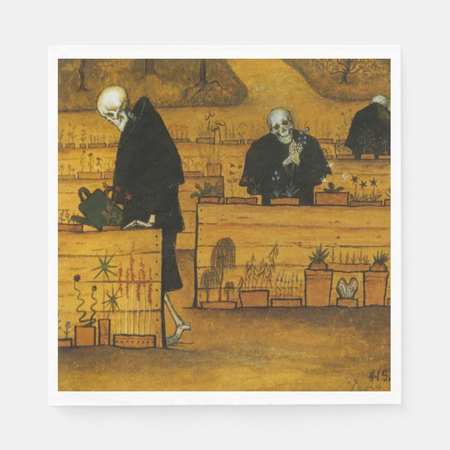 Dödens trädgård (av Hugo Simberg) Pappersservett (Framsidan)