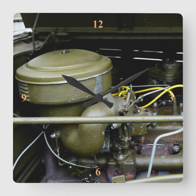 Dodg WC, wartime lastbil motor. "Beeps" Fyrkantig Klocka (Framsida)