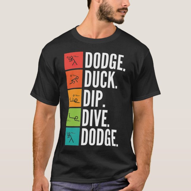 Dodge Anka Dip Dive Dodge Funny Dodgeball labrador T Shirt (Framsida)