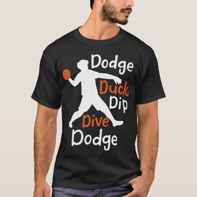 Dodge Anka Dip Dive Dodge vattenfärgsutskrift hund T Shirt (Framsida)