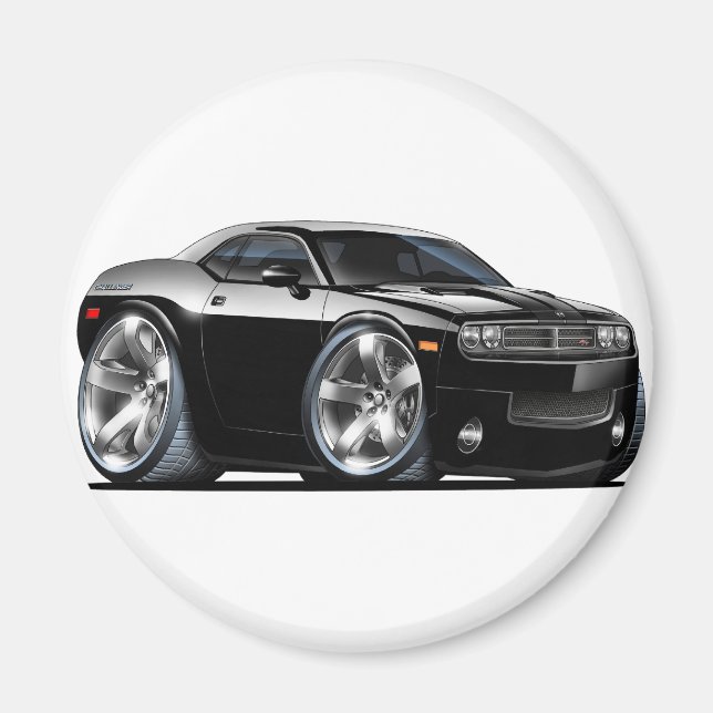 Dodge Challenger Black Car Magnet (Framsidan)