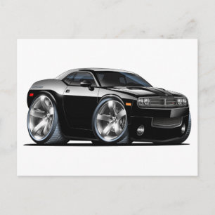 Dodge Challenger Black Car Vykort