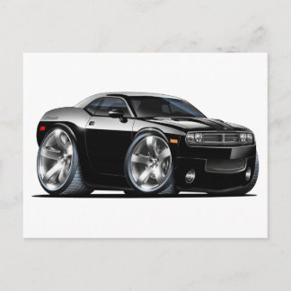 Dodge Challenger Black Car Vykort