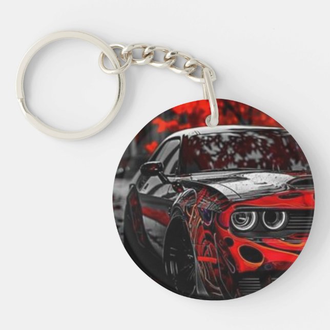 Dodge Challenger car,Porte-clés en acrylique (Framsidan)