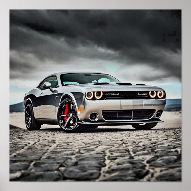 Dodge Challenger Hellcat in Nature | Poster (Framsidan)