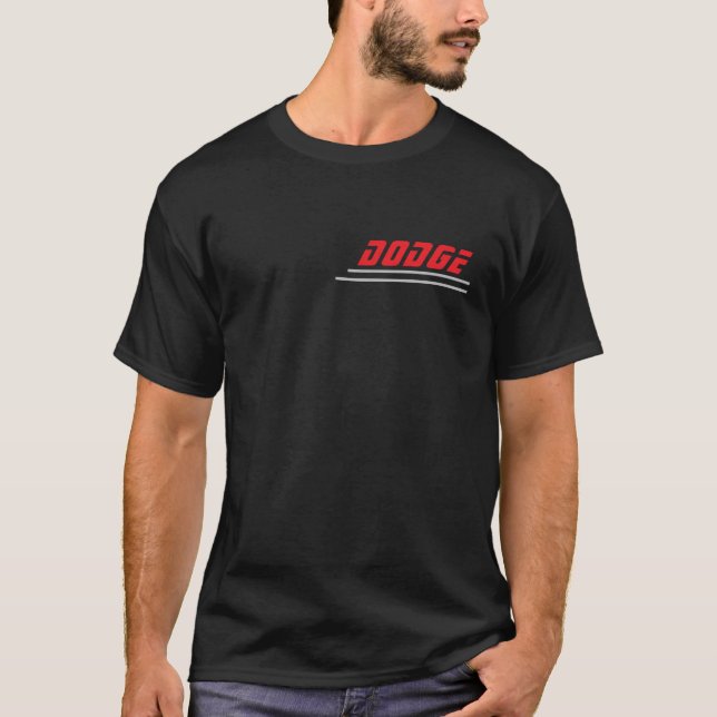 Dodge Challenger Hellcat - Premium Blueprint Des T Shirt (Framsida)