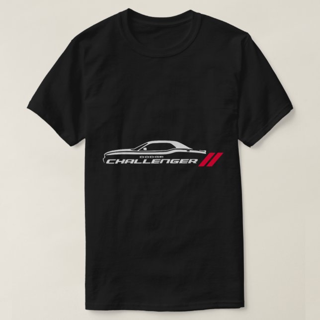 Dodge Challenger Muscle Car American Flagga 4 juli T Shirt (Design framsida)