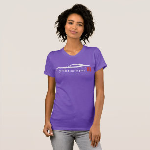 Dodge Challenger Muscle Car Amerikansk Flagga T-Sh T Shirt
