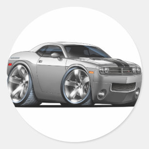 Dodge Challenger Silver/Grått Car Runt Klistermärke