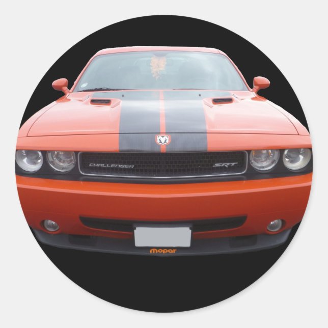 Dodge Challenger SRT Sticker Runt Klistermärke (Framsida)