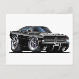 Dodge Charger Black Car Vykort
