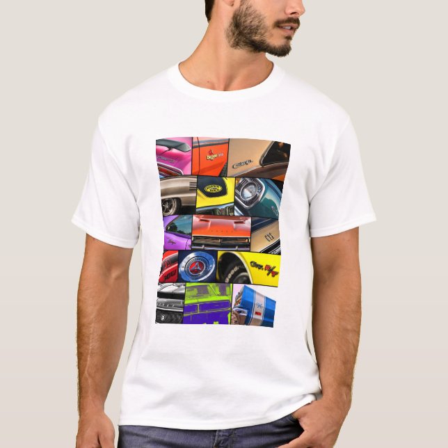 Dodge Charger Challenger Dart GTS Demon Coronet T Shirt (Framsida)