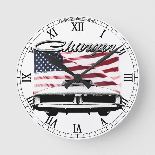 Dodge Charger Clock Rund Klocka (Framsida)