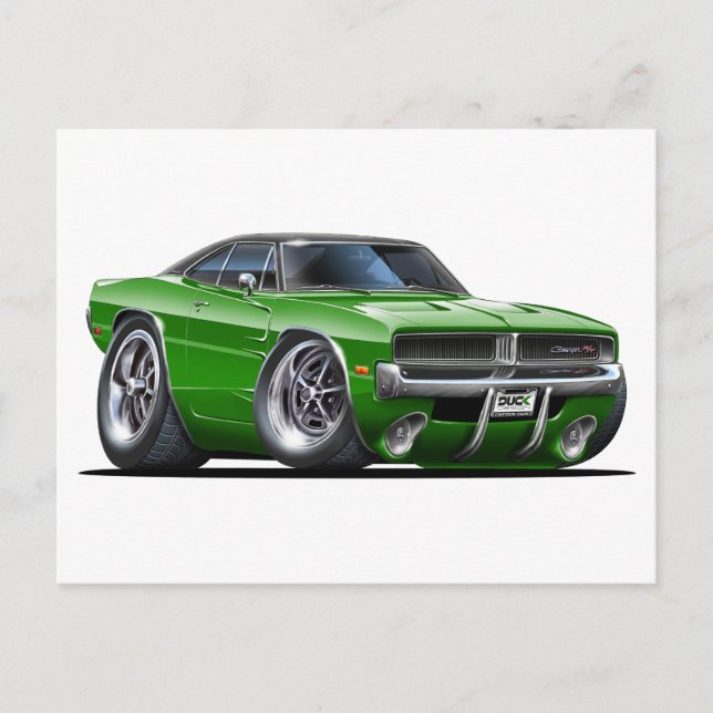 Dodge Charger-Grönt Vykort (Framsida)
