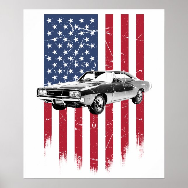 Dodge Charger Muskelbil Poster (Framsidan)