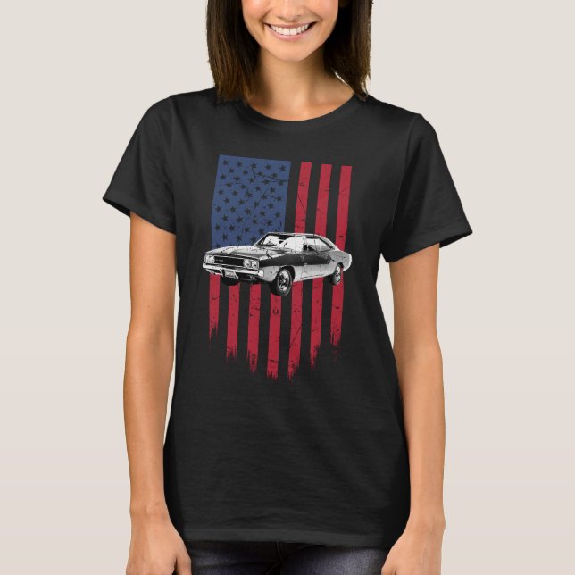 Dodge Charger Muskelbil T Shirt (Framsida)