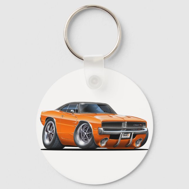 Dodge Charger-Orange Nyckelring (Framsida)