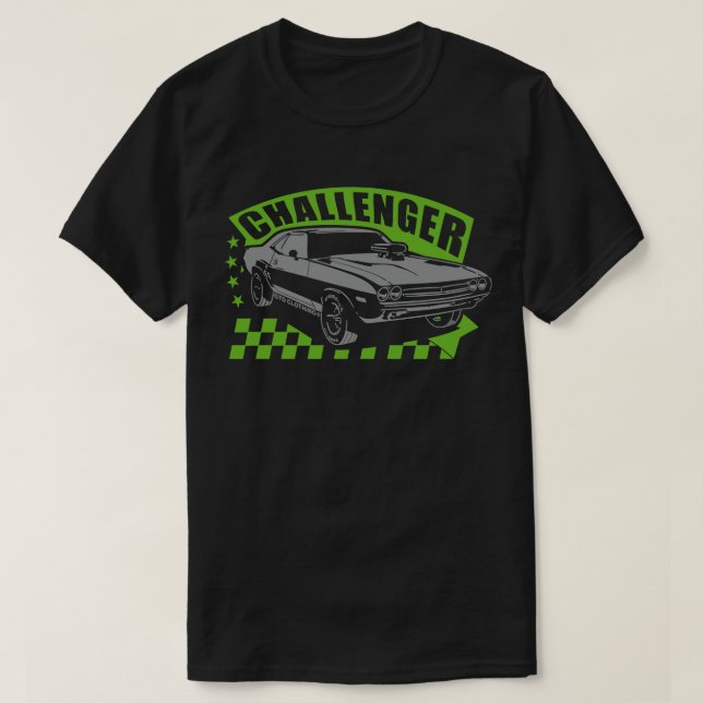 Dodge Charger Racing Muscle Car T-Shirt Green (Design framsida)