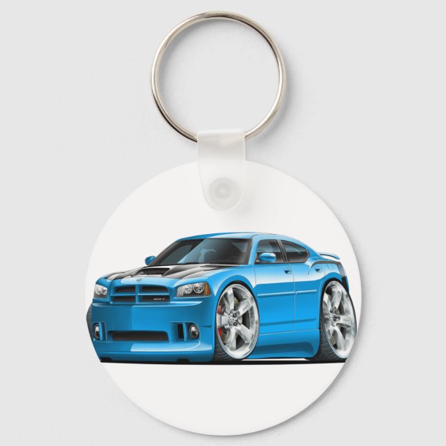 Dodge Charger Toppen Bee Blue Car Nyckelring (Framsida)