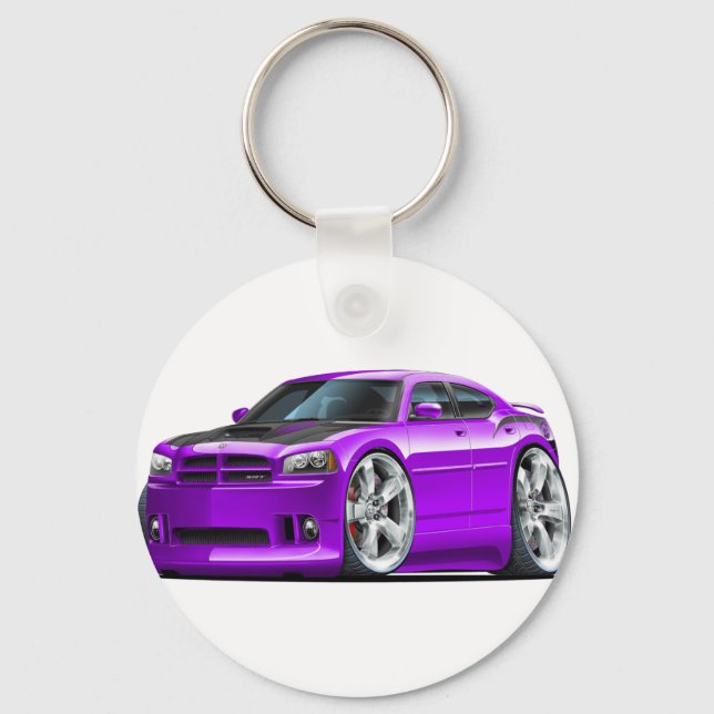 Dodge Charger Toppen Bee Lila Car Nyckelring (Framsida)
