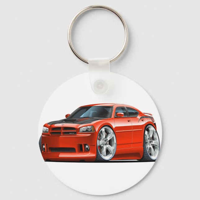 Dodge Charger Toppen Bee Red Car Nyckelring (Framsida)