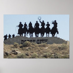 Dodge City, Kansas - Vilda western Town Poster