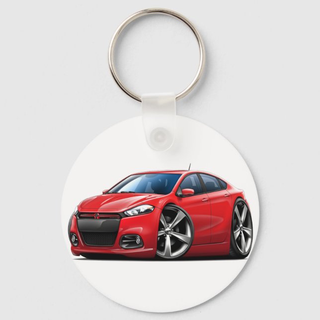 Dodge Dart Red-Black Grill Car Nyckelring (Framsida)