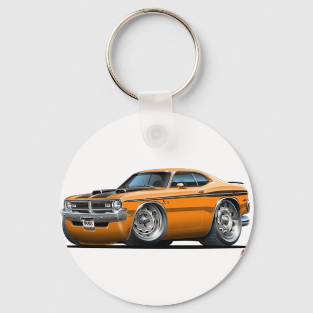 Dodge Demon Orange Car Nyckelring (Framsida)