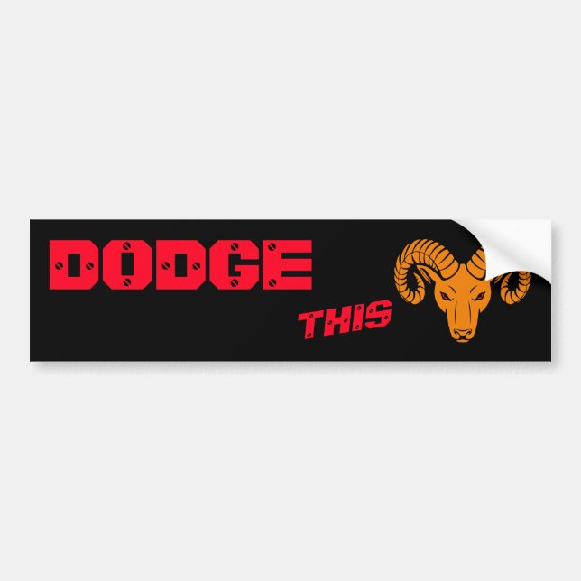 Dodge den här Orangen Ram Aries Toppen Sport Bildekal (Framsidan)