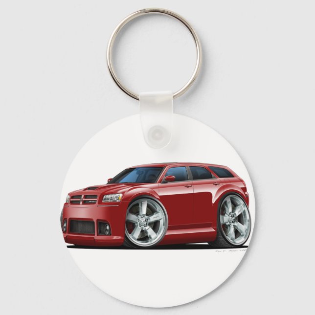 Dodge Magnum Maroon Car Nyckelring (Framsida)
