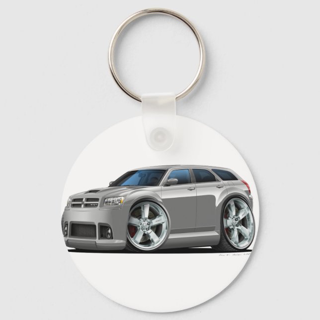 Dodge Magnum Silver Car Nyckelring (Framsida)