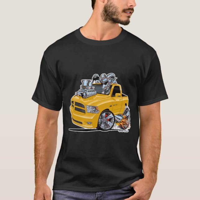 Dodge Ram gult 1500 pickupa Lastbil T Shirt (Framsida)