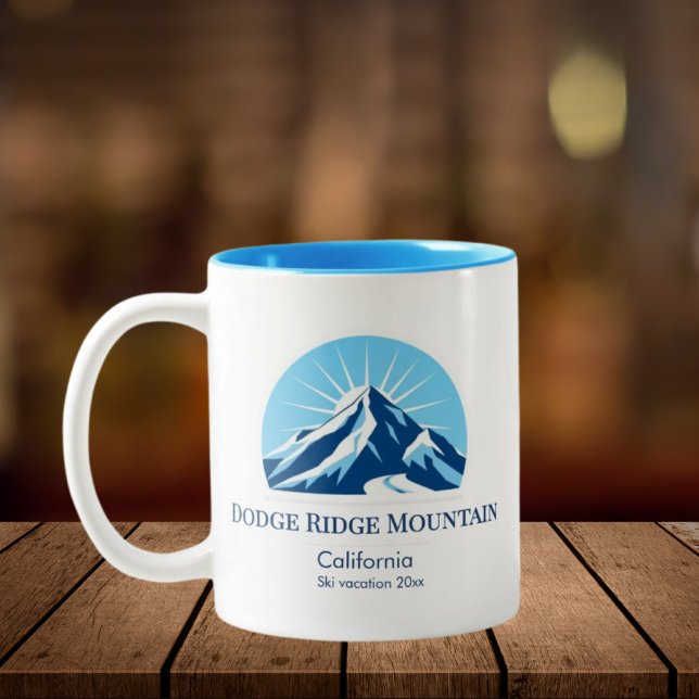 Dodge Ridge Mountain Kalifornien skidort Två-Tonad Mugg (Skapare uppladdad)